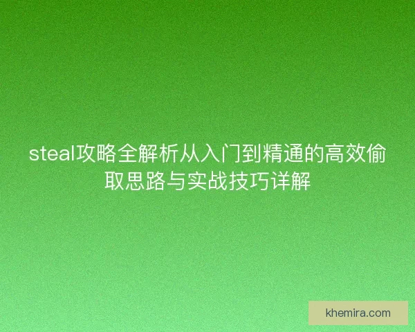 steal攻略全解析从入门到精通的高效偷取思路与实战技巧详解
