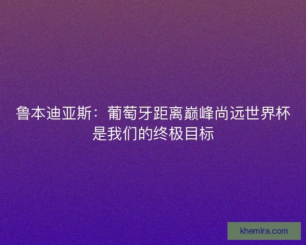 鲁本迪亚斯：葡萄牙距离巅峰尚远世界杯是我们的终极目标